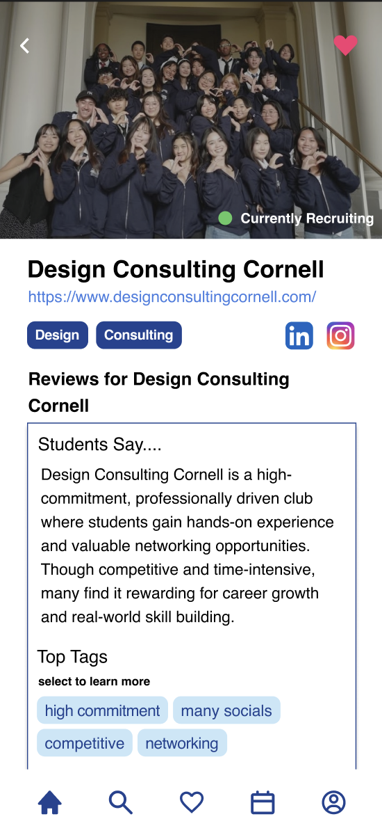 Final design: AI-summarized reviews and quick tags